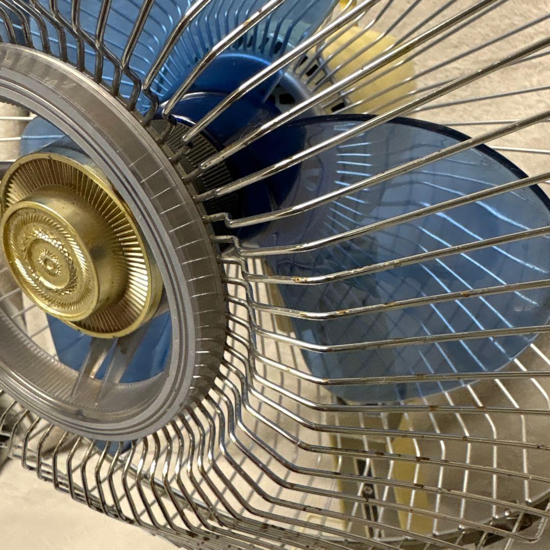 昭和レトロ青い3枚羽根家庭用扇風機