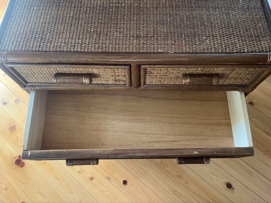 ラタンチェストアンティーク レトロ 昭和レトロ 収納 引き出し 箪笥
