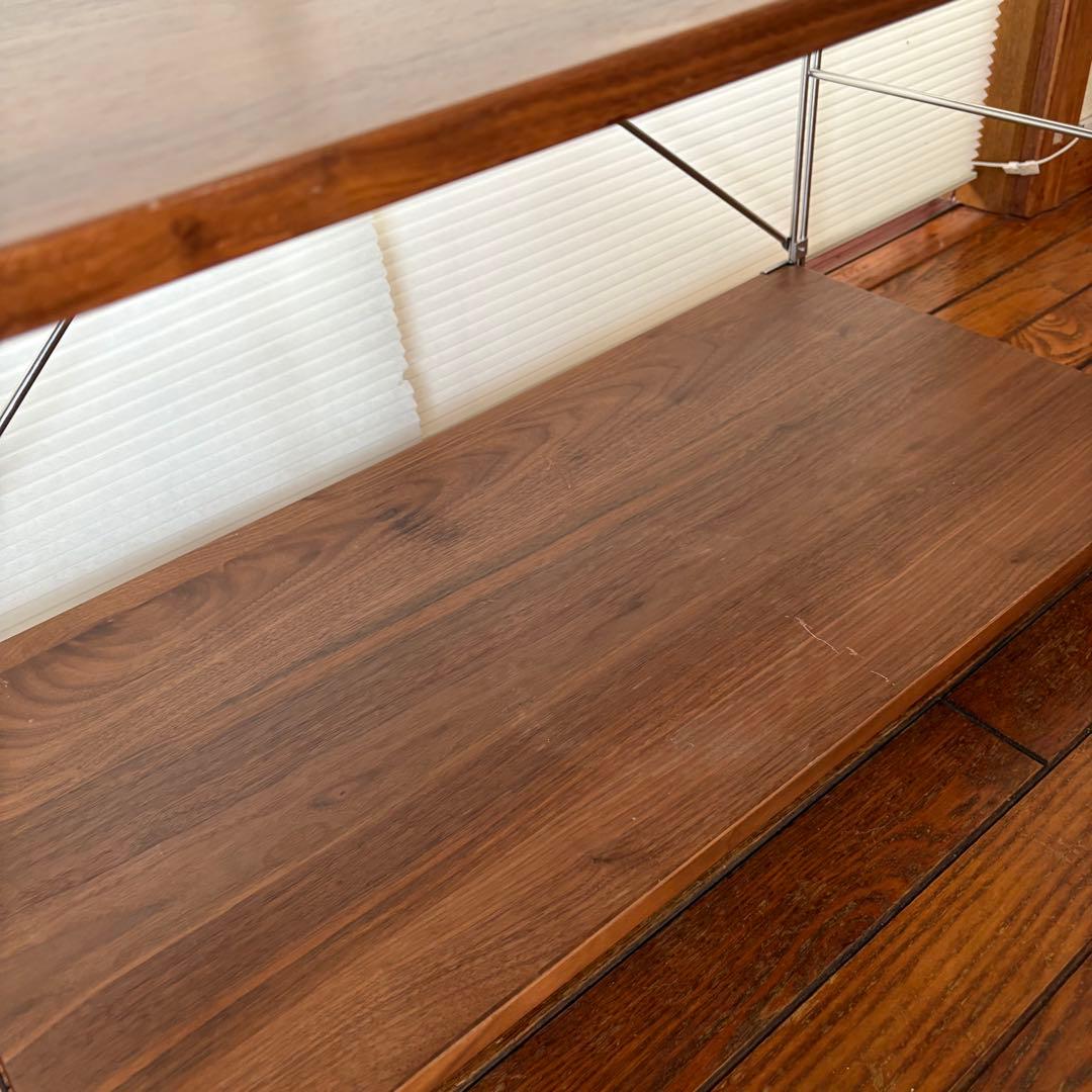 お値下げ中☆ 無印 ステンレスユニットシェルフ ウォールナット 小 ワイド