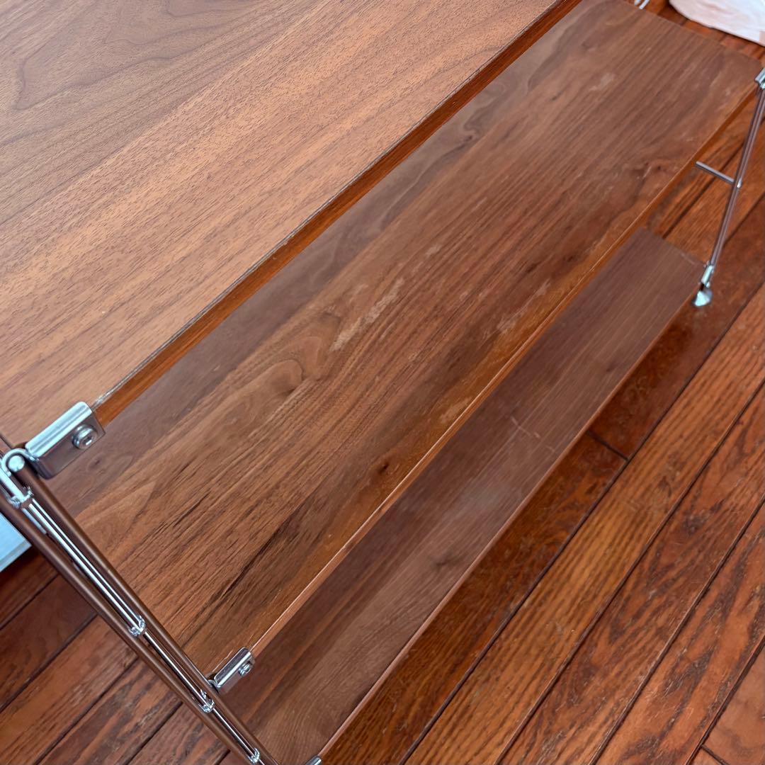 お値下げ中☆ 無印 ステンレスユニットシェルフ ウォールナット 小 ワイド