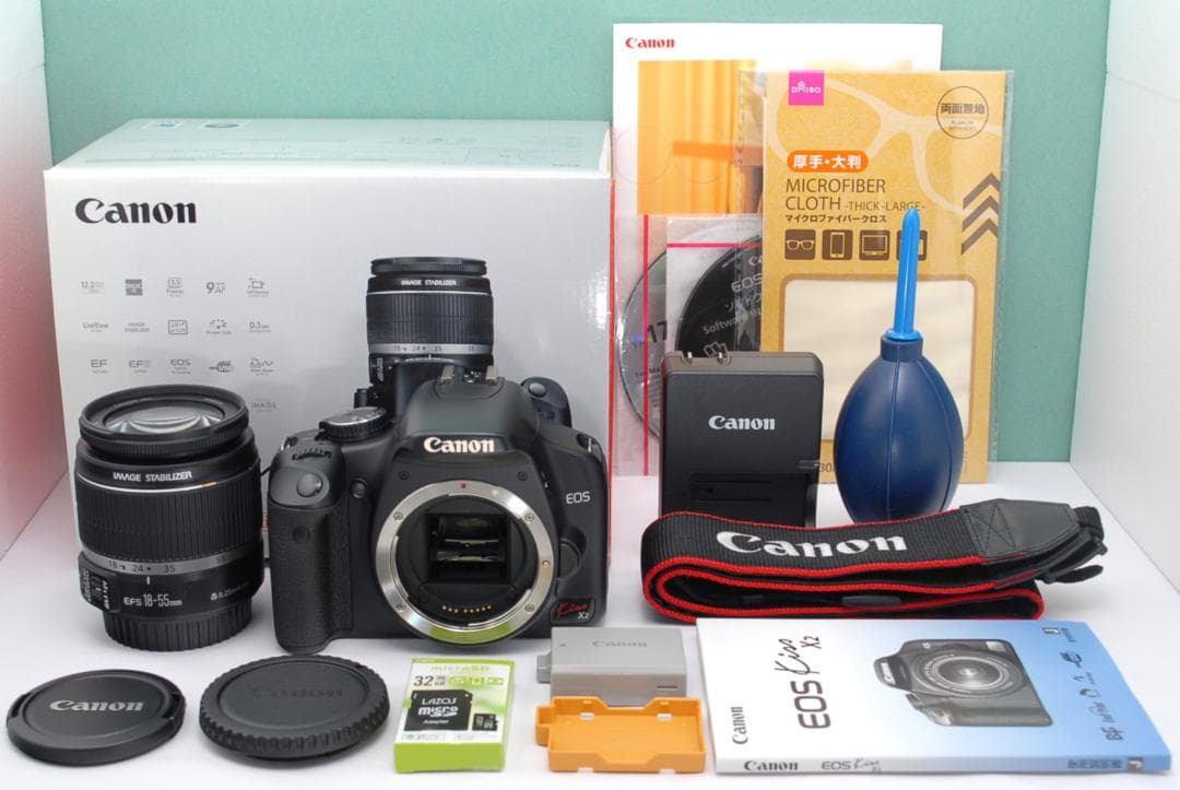 ☘️手ぶれ補正レンズ✨️ Canon Kiss X2 一眼レフ 初心者 美品✨