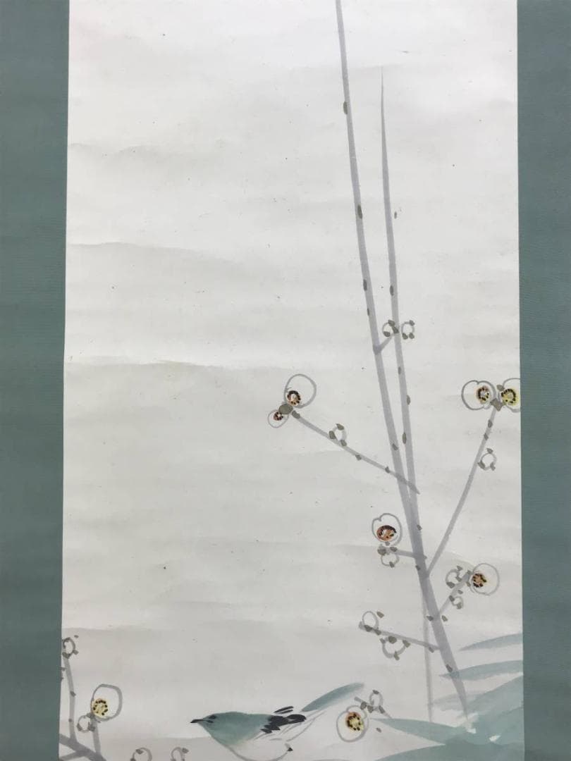 真作/小林清起/梅に鴬図/梅花図/花鳥図/花図/掛軸/名家伝来/AD-864