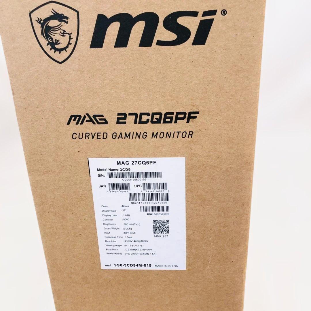 新品未開封 MSI 湾曲ゲーミングモニター27インチ　MAG 27CQ6PF