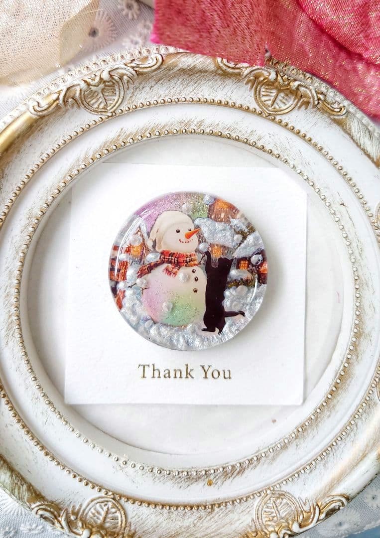 レジン　猫　ヘアゴム　ブローチ　ポニーフック　No.424