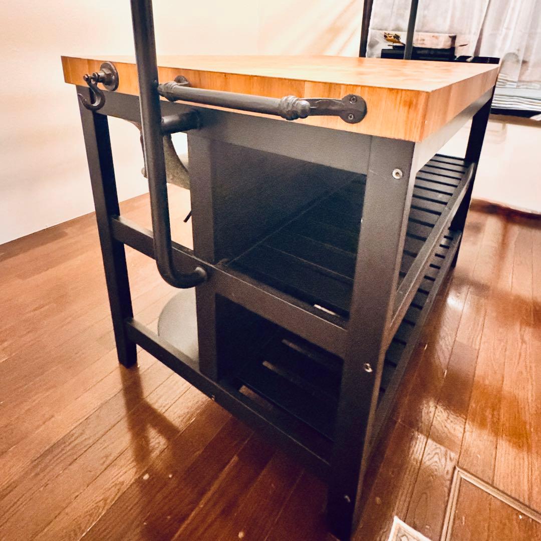 【IKEA】ヴァドホルマ アイランドキッチン ラック付き 引取限定でハイチェア有