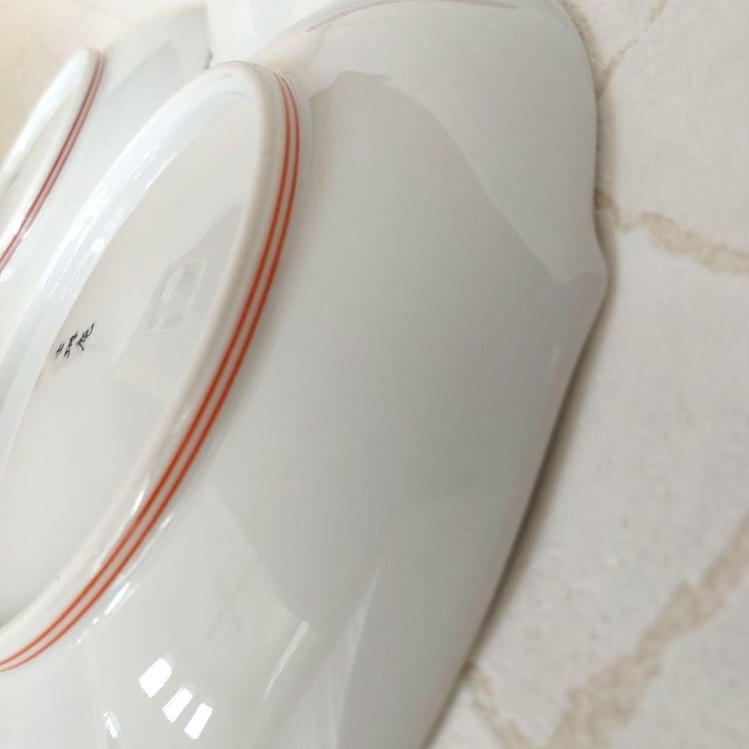 十三代柿右衛門窯絵付師 舘林古琳庵作 色赤絵花文輪花皿 三客揃