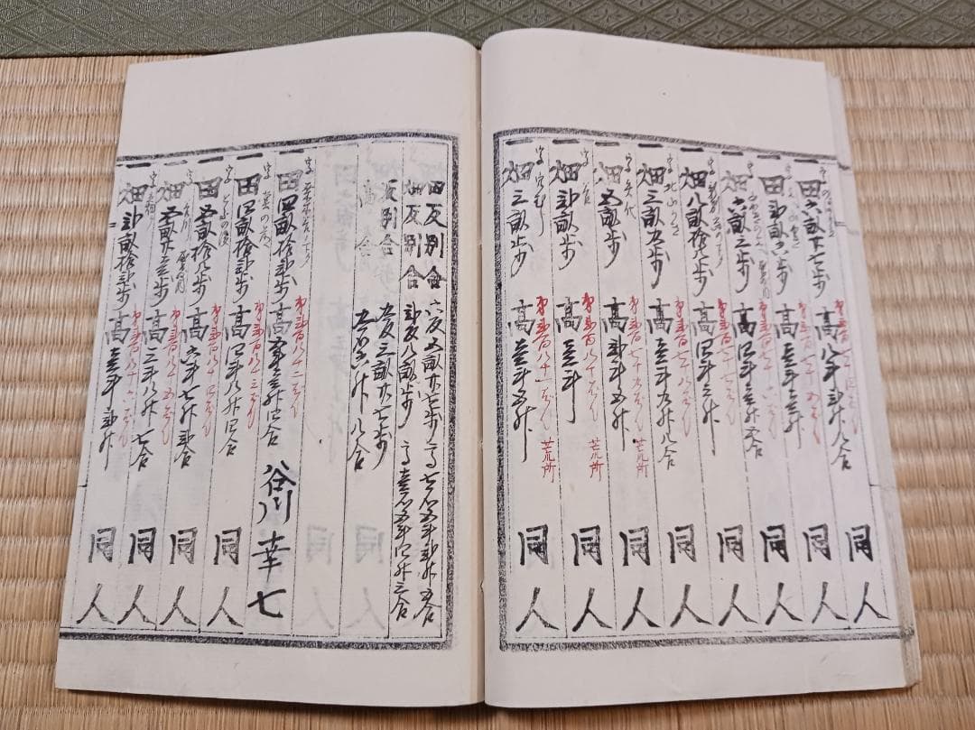 明治7年 田畑反別人名取調帳 丹波國桑田郡川谷村 古文書
