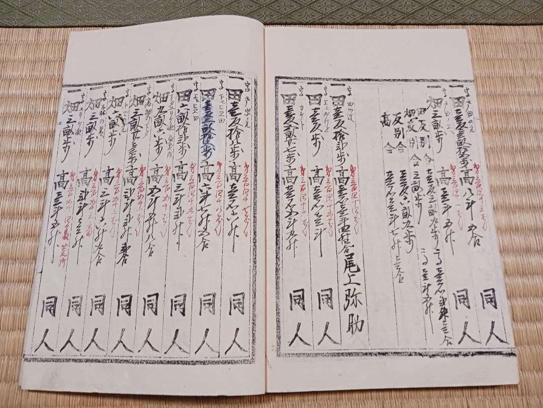 明治7年 田畑反別人名取調帳 丹波國桑田郡川谷村 古文書