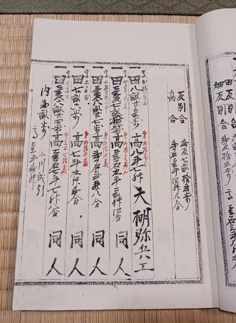 明治7年 田畑反別人名取調帳 丹波國桑田郡川谷村 古文書