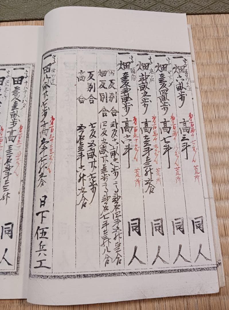 明治7年 田畑反別人名取調帳 丹波國桑田郡川谷村 古文書