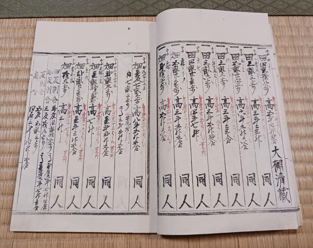 明治7年 田畑反別人名取調帳 丹波國桑田郡川谷村 古文書