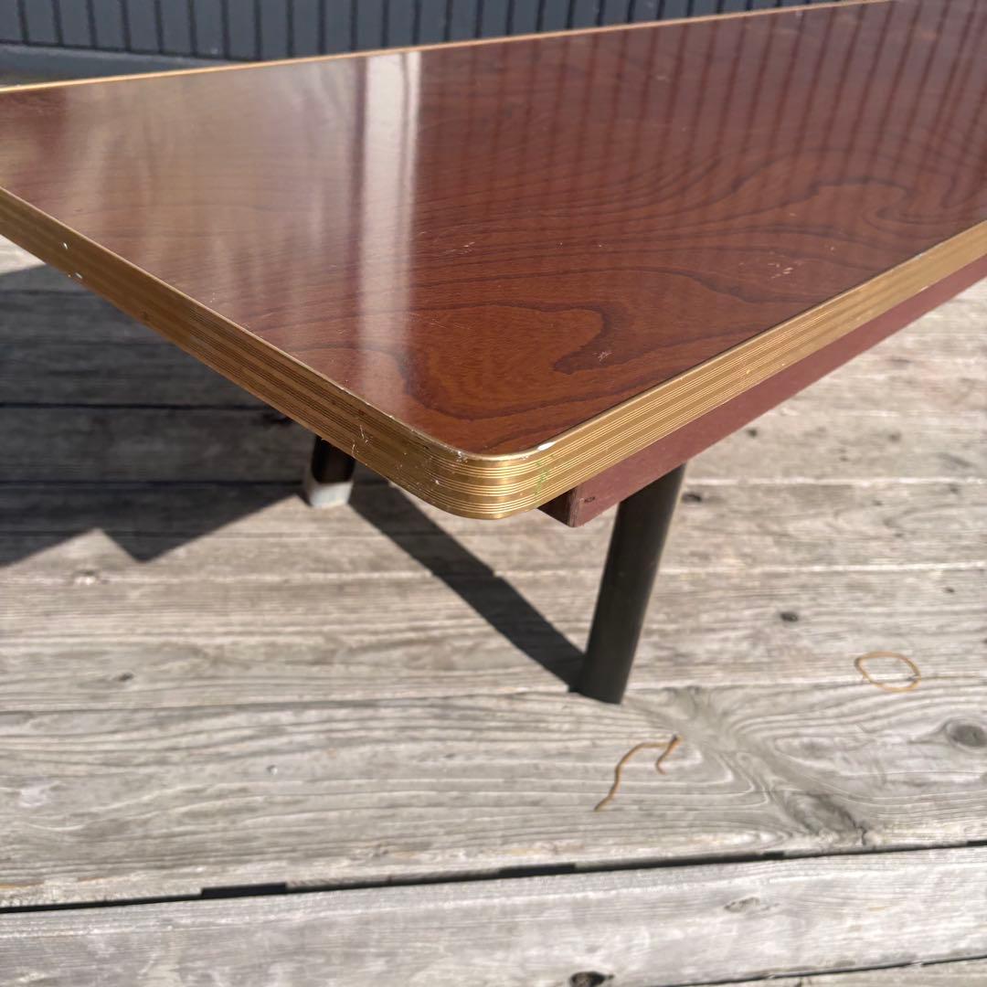 昭和レトロ 折りたたみローテーブル 長机 座卓 折り畳みテーブル 木目 ちゃぶ台