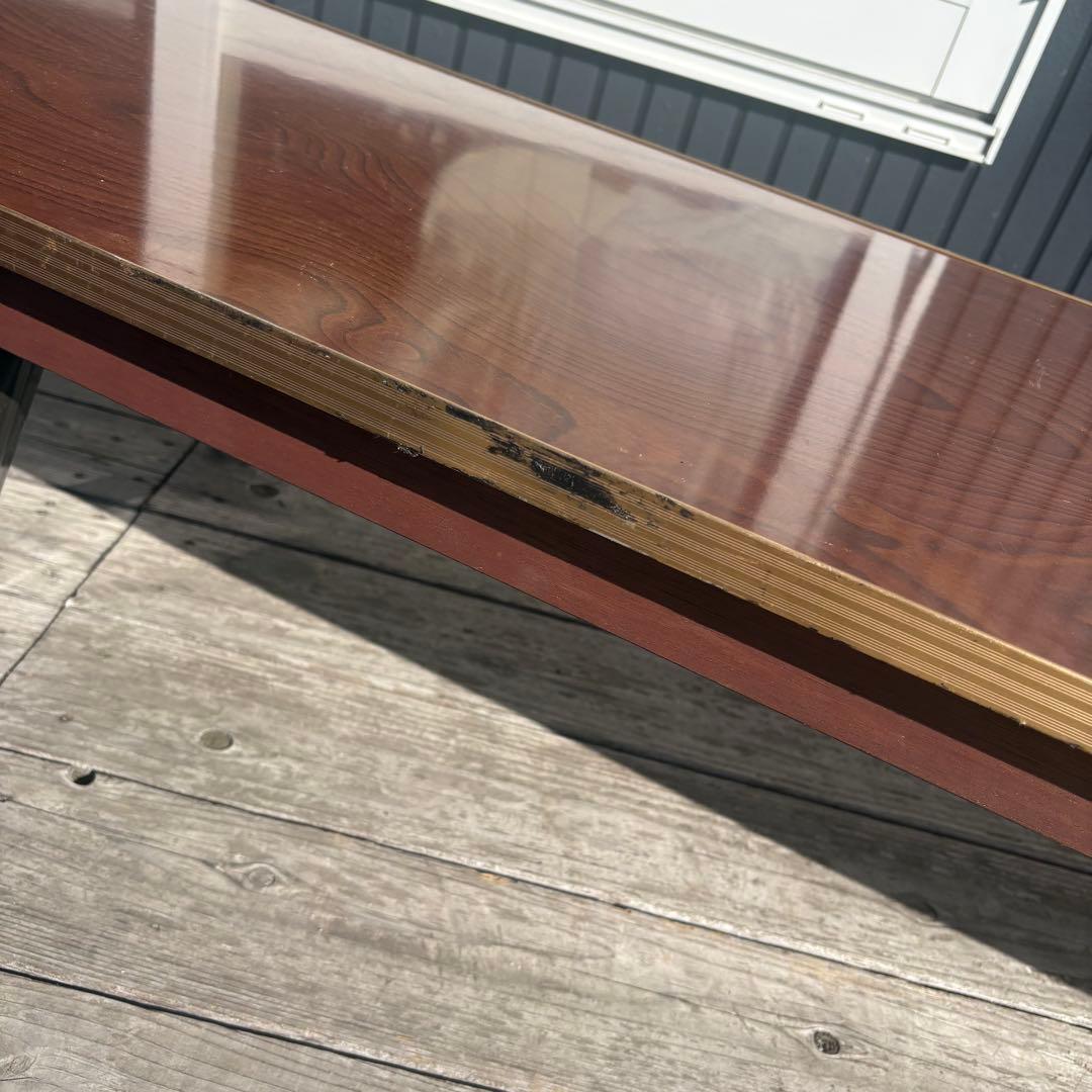 昭和レトロ 折りたたみローテーブル 長机 座卓 折り畳みテーブル 木目 ちゃぶ台