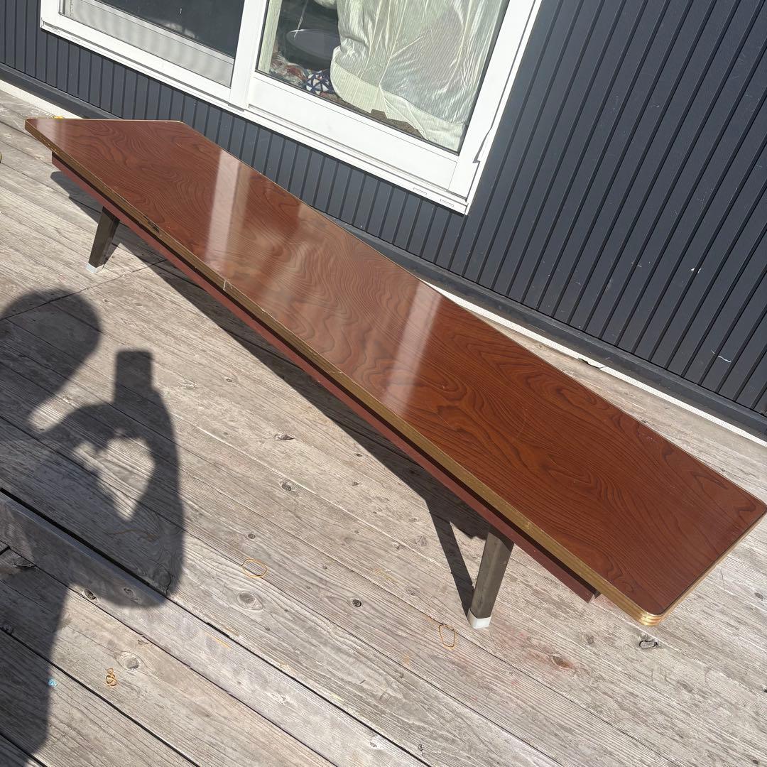 昭和レトロ 折りたたみローテーブル 長机 座卓 折り畳みテーブル 木目 ちゃぶ台