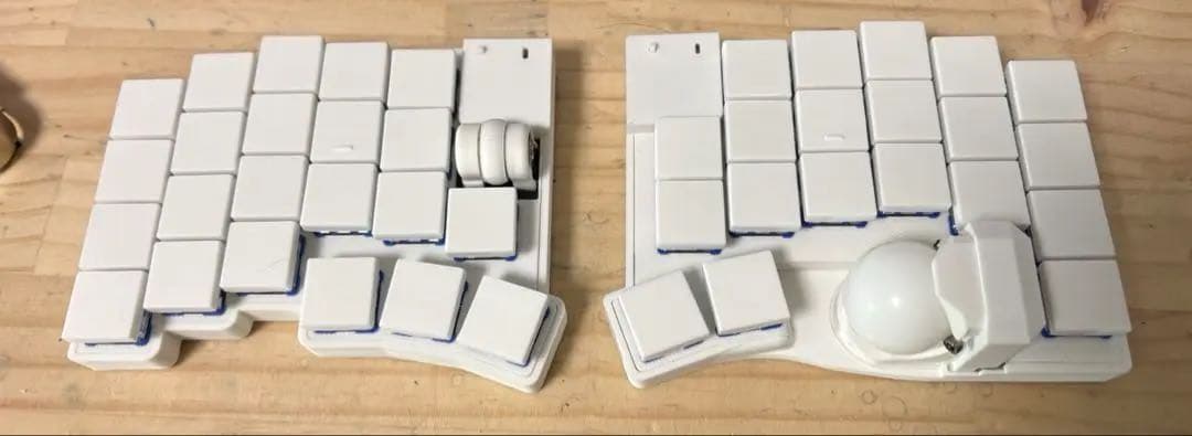 poire　17mm狭ピッチ無線KeyballBLE 42key 完成品