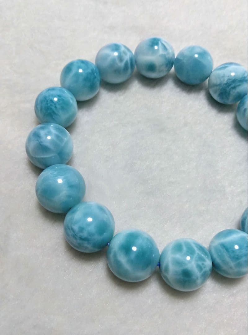 【良質】うるぷるラリマー １３㎜　ブレスレット　美品　ブルーペクトライト