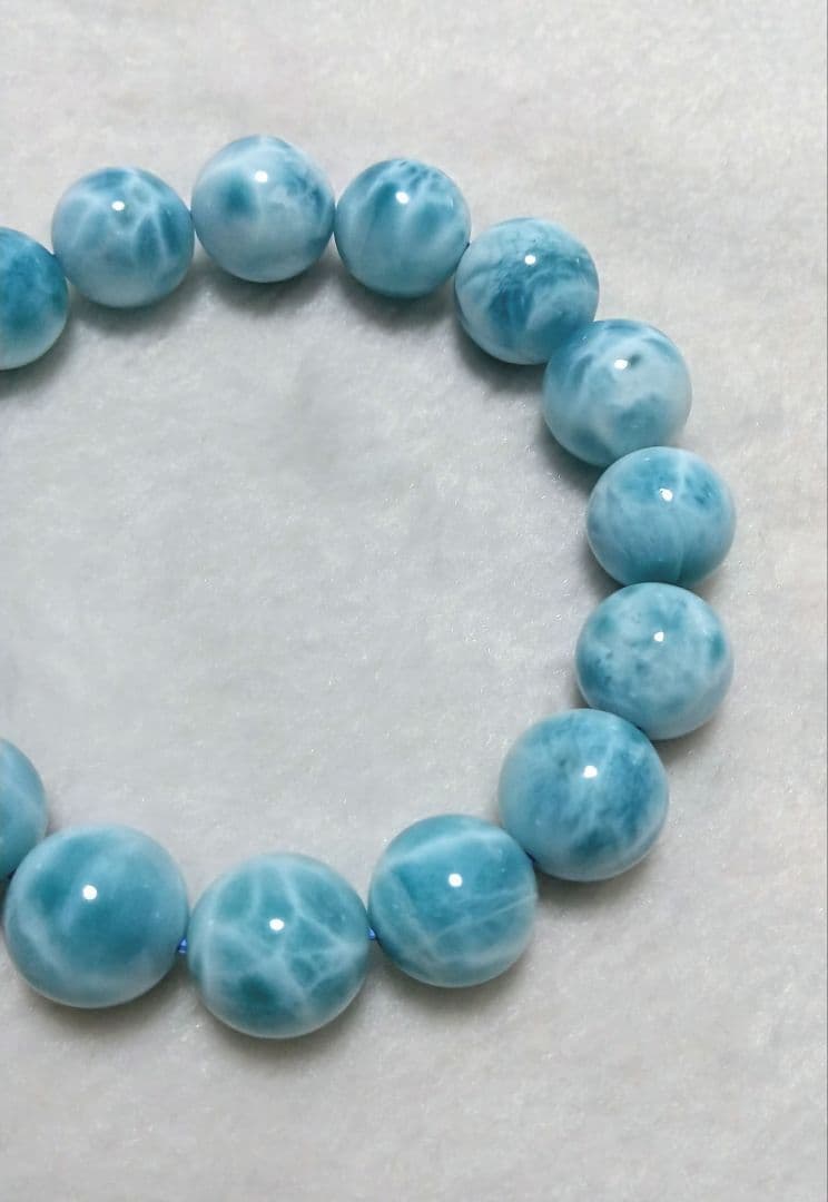 【良質】うるぷるラリマー １３㎜　ブレスレット　美品　ブルーペクトライト