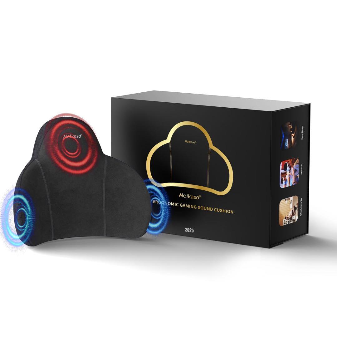 腰クッション 4D振動サウンド 腰枕 低反発 クッション ピロースピーカー