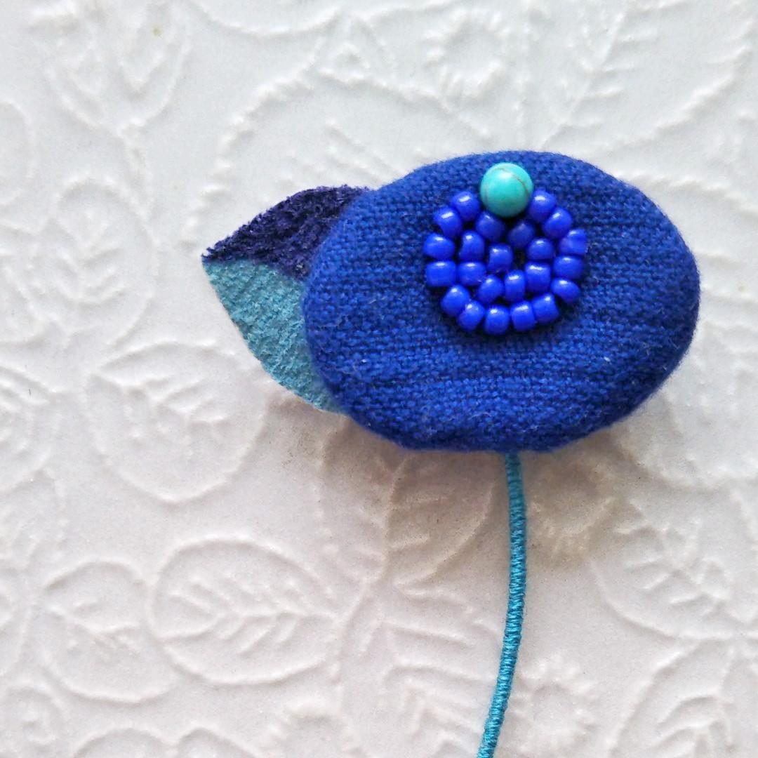 ⑥72ミナペルホネン ハンドメイド ブローチアクセサリー