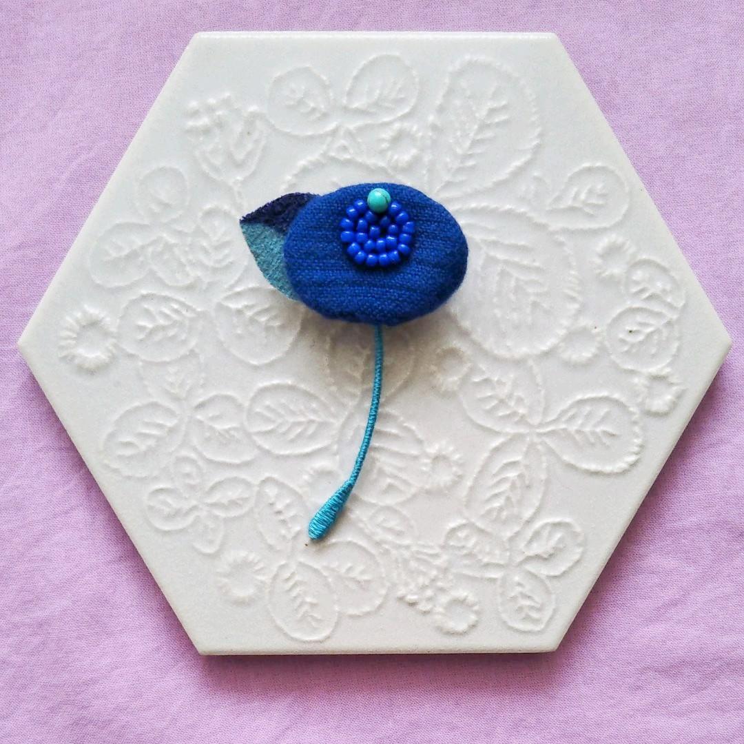 ⑥72ミナペルホネン ハンドメイド ブローチアクセサリー