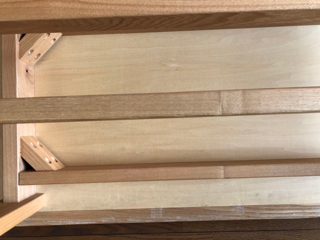 天然木　布貼り　ソファベンチ　3人掛け　組み木　家具　青海波　ピンク送料込み