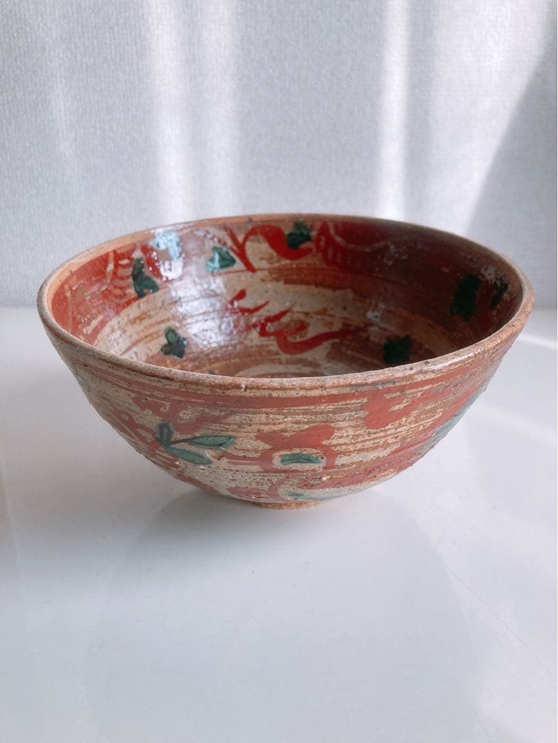 犬山焼　赤絵　鉢