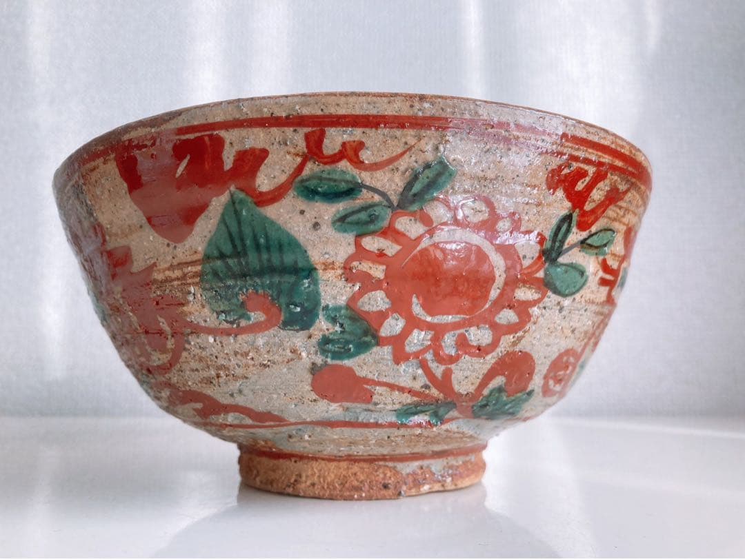 犬山焼　赤絵　鉢