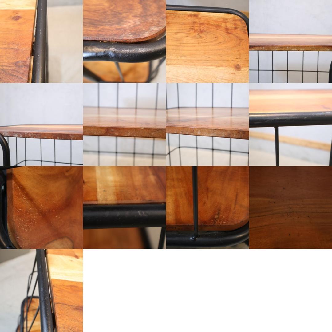 SPICE OF LIFE 3段ワイドワゴンラック オープンシェルフ 工業系