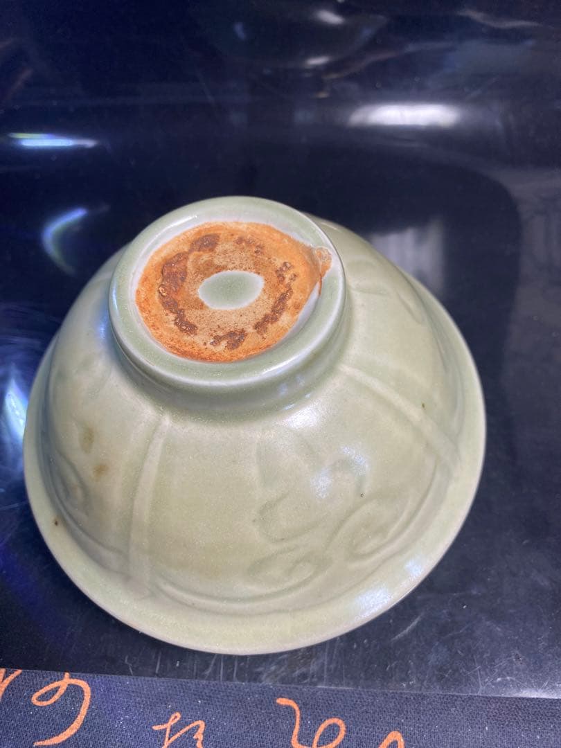 中国古玩　青磁　唐物 時代物　美品 古美術 龍泉　幅約15cm 高約6.5cm