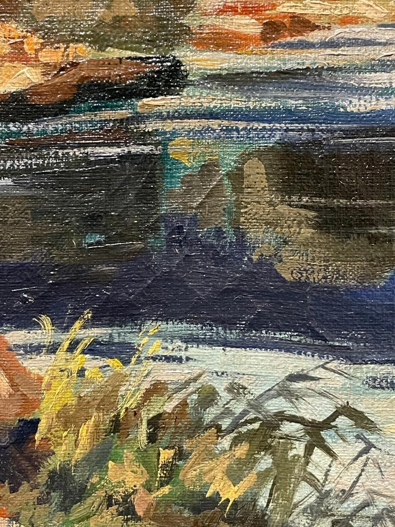 「真作」篠原薫　風景画　油彩画　額装　サイン有り　F8号