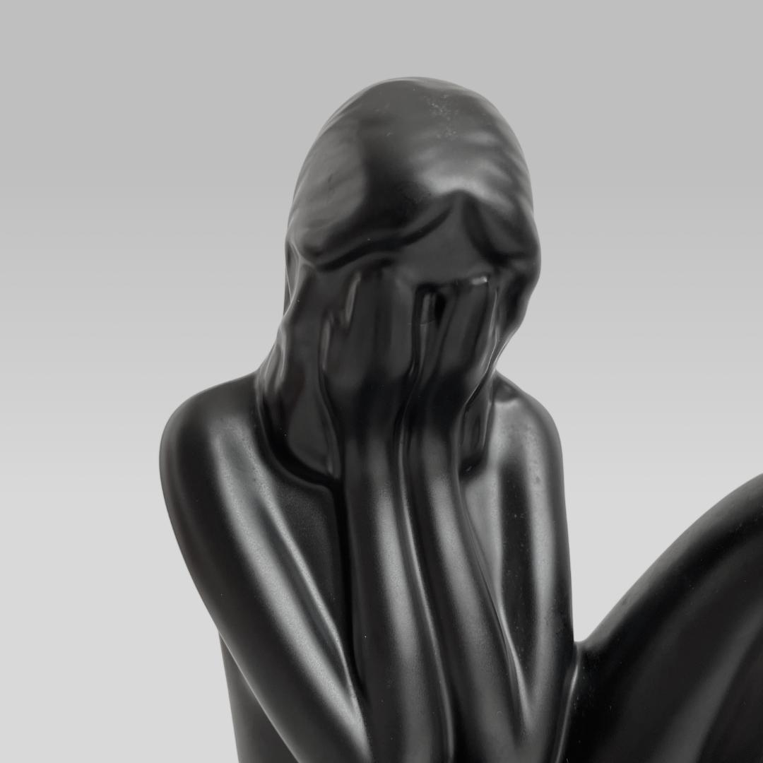 オールド【スカルプチャーデザイン】セラミック製 アートオブジェ 陶器 置物