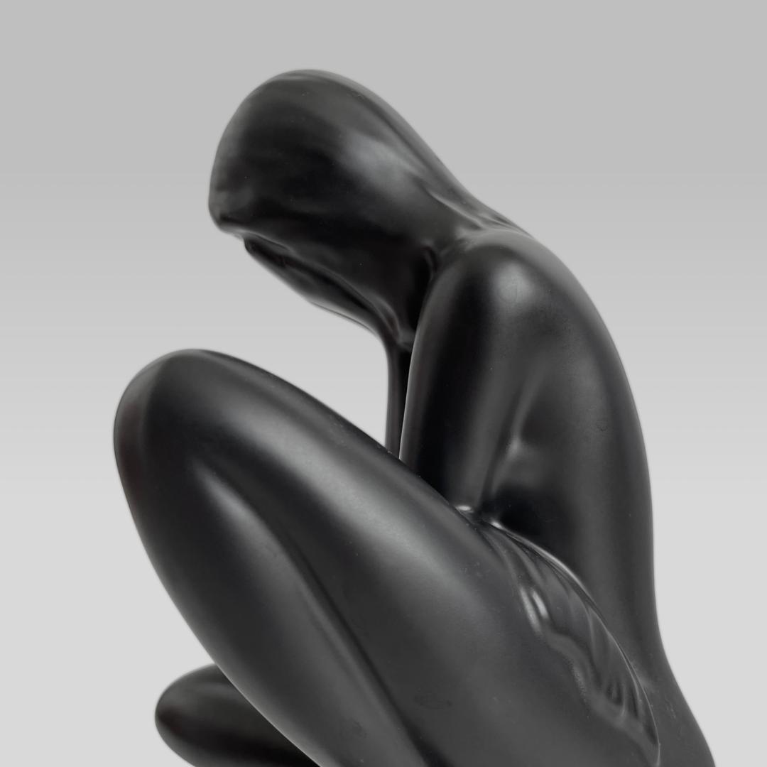 オールド【スカルプチャーデザイン】セラミック製 アートオブジェ 陶器 置物