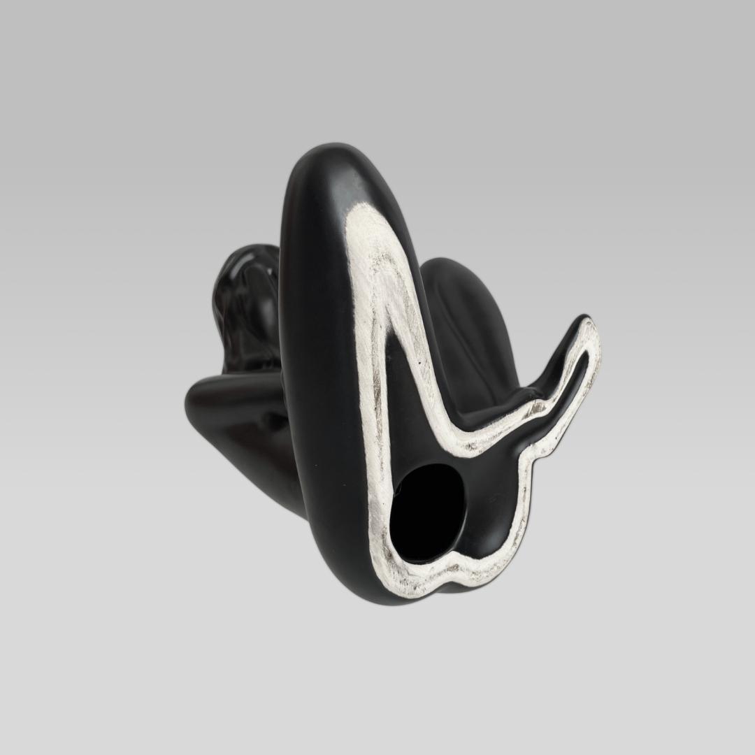 オールド【スカルプチャーデザイン】セラミック製 アートオブジェ 陶器 置物