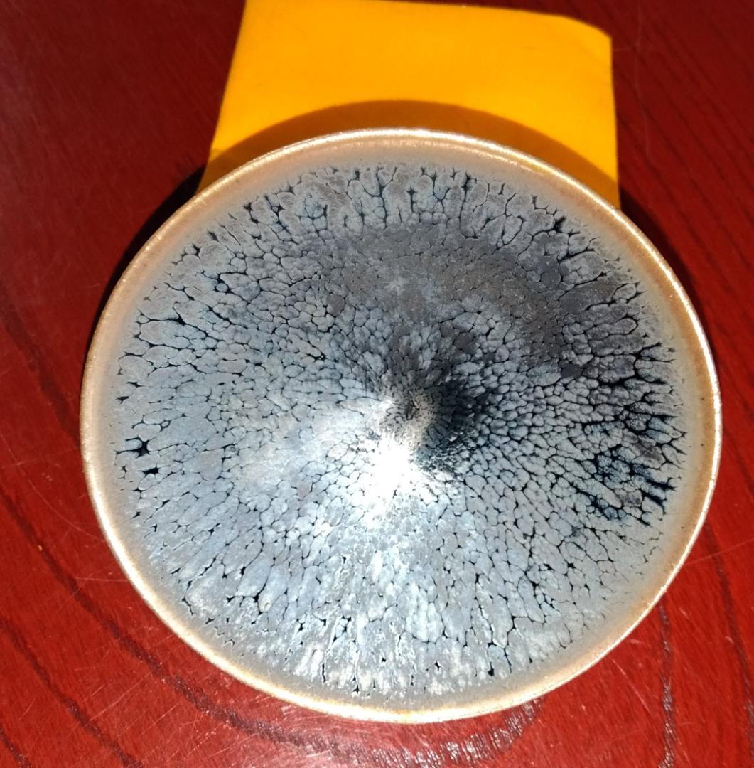 京焼清水焼窯元陶芸家　鎌田幸二造　 窯変銀漿油滴天目酒盃 　共箱 　未使用品