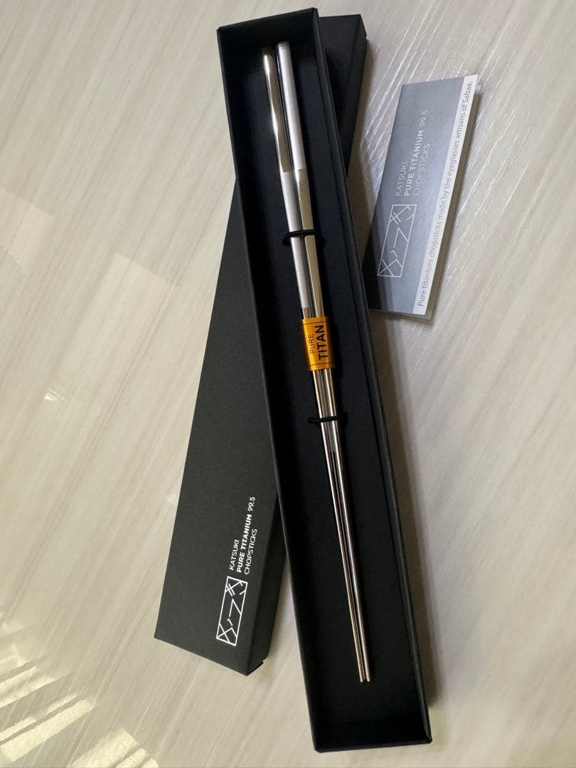 カツキ 純チタン箸 市松