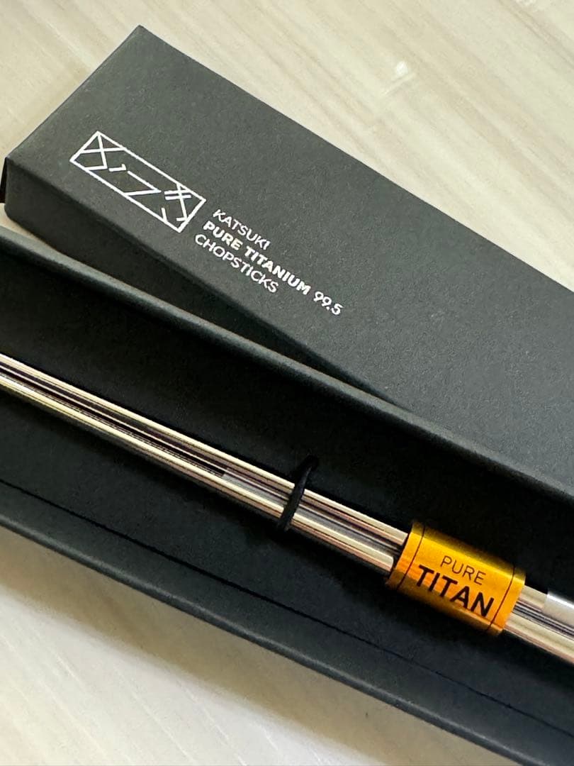 カツキ 純チタン箸 市松