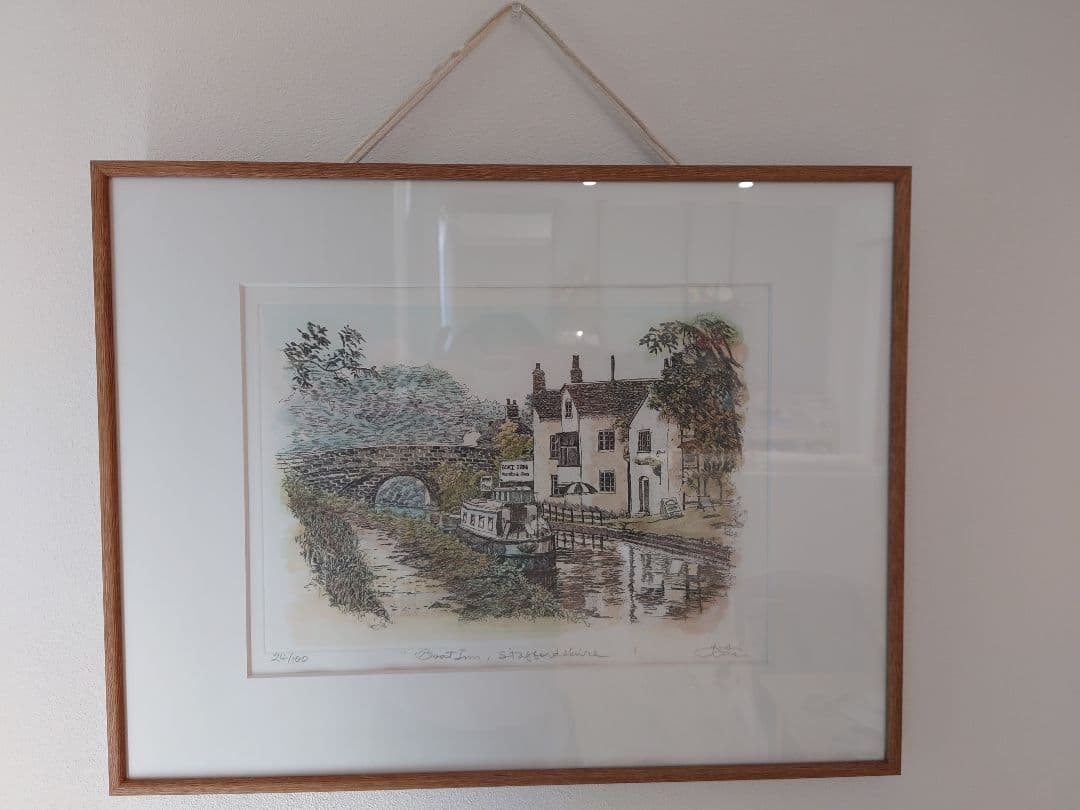 作者不明の風景画　額縁込み　絵画