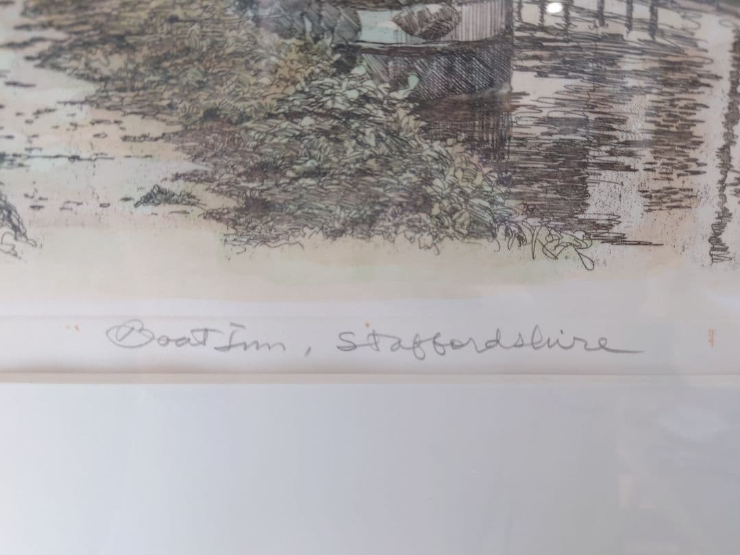 作者不明の風景画　額縁込み　絵画