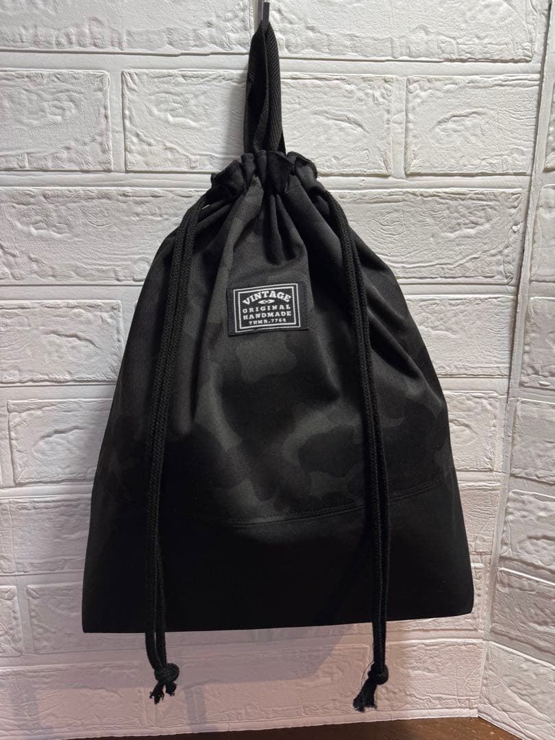 入園入学準備　基本セット　迷彩　ブラック　カモフラージュプリント