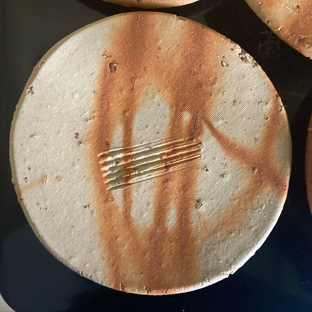 備前焼 bizenyaki 緋襷 ひだすき 高原卓史 泰山窯 平鉢 5枚揃