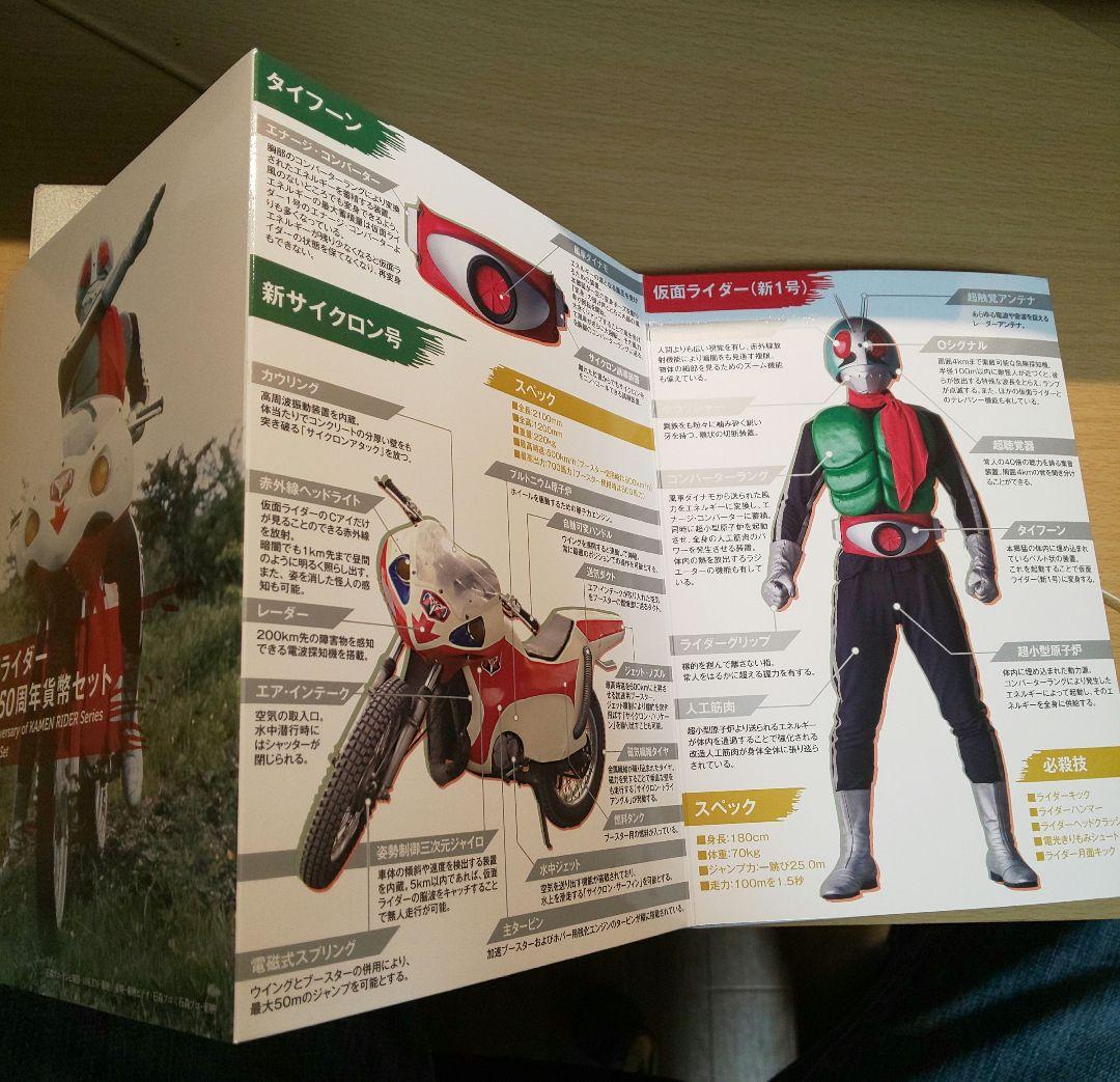 ①仮面ライダー生誕50周年貨幣セット 、②サザエさんアニメ放送50周年貨幣セット