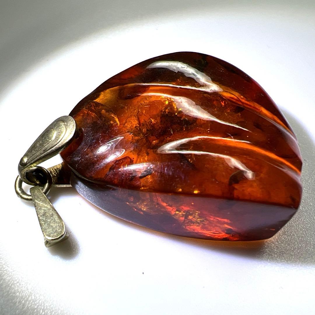 18K 875刻印　本琥珀ネックレストップ　8.7g 東Y7-0623⭐︎2F