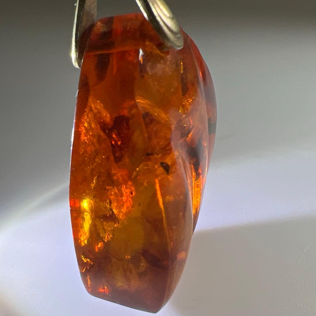 18K 875刻印　本琥珀ネックレストップ　8.7g 東Y7-0623⭐︎2F