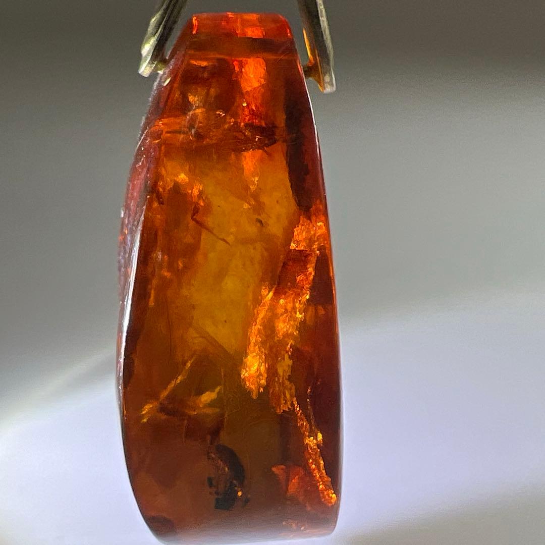 18K 875刻印　本琥珀ネックレストップ　8.7g 東Y7-0623⭐︎2F