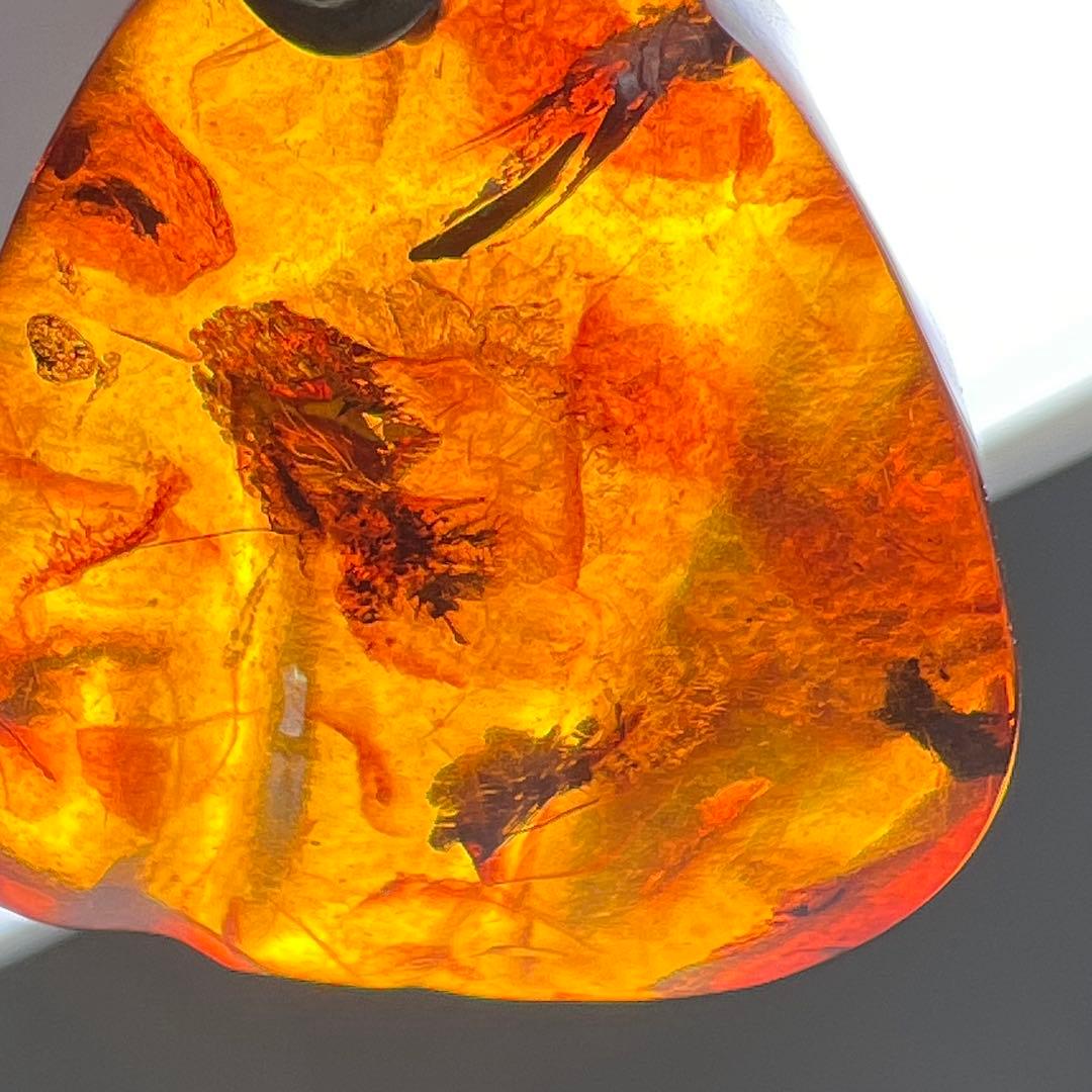 18K 875刻印　本琥珀ネックレストップ　8.7g 東Y7-0623⭐︎2F