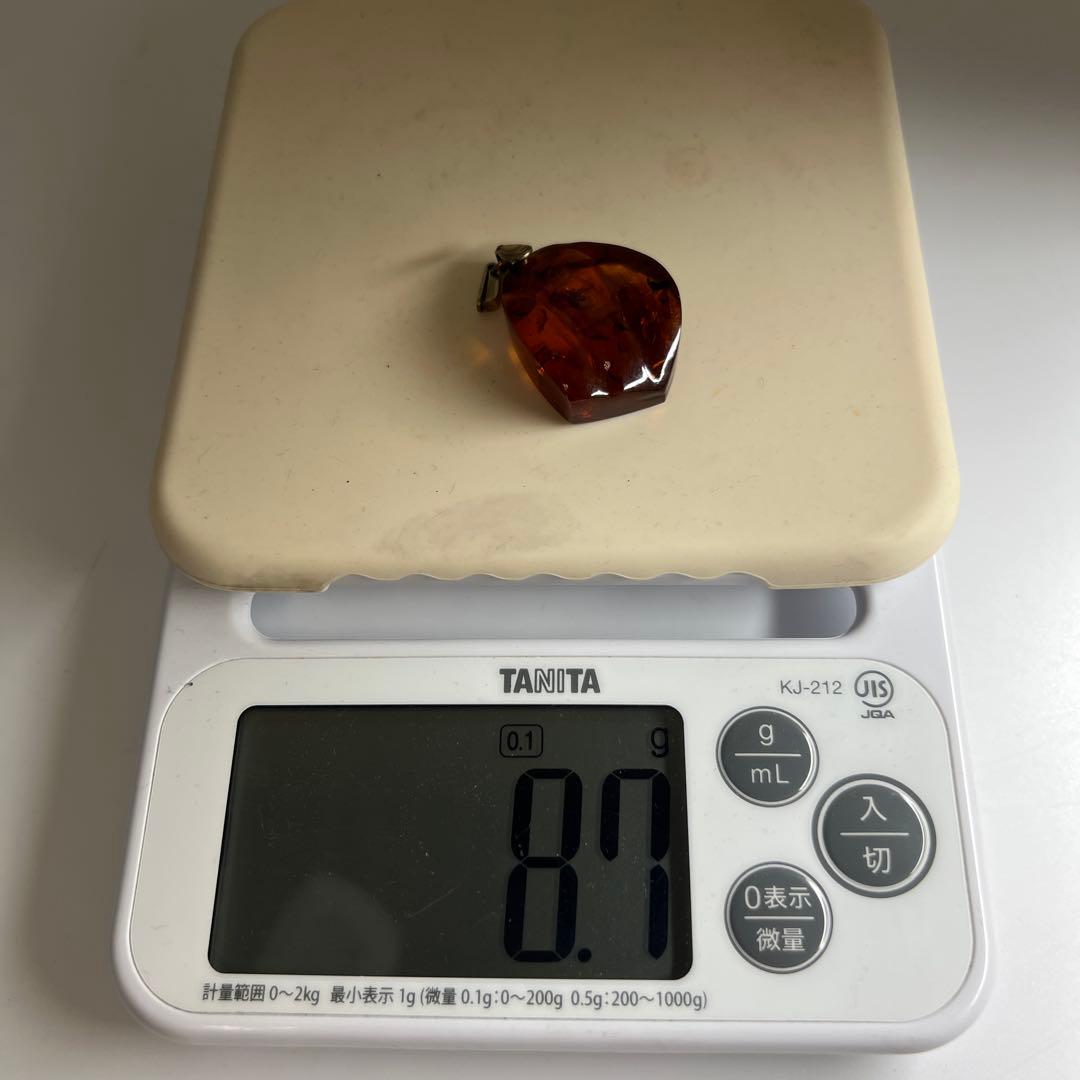 18K 875刻印　本琥珀ネックレストップ　8.7g 東Y7-0623⭐︎2F