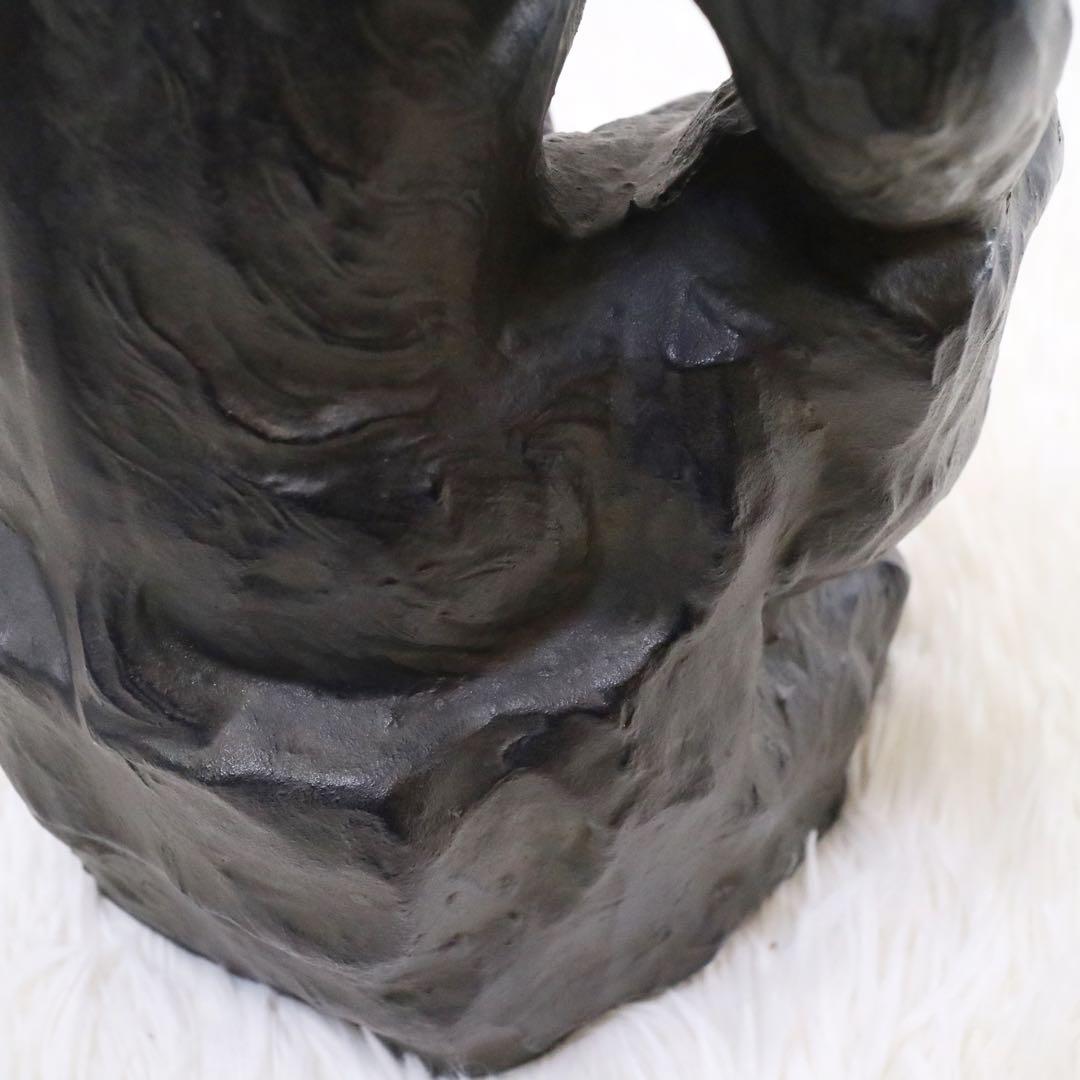 渡辺環水 猿 王者 鉄製 置物 オブジェ 像 金属工芸 レトロ ビンテージ