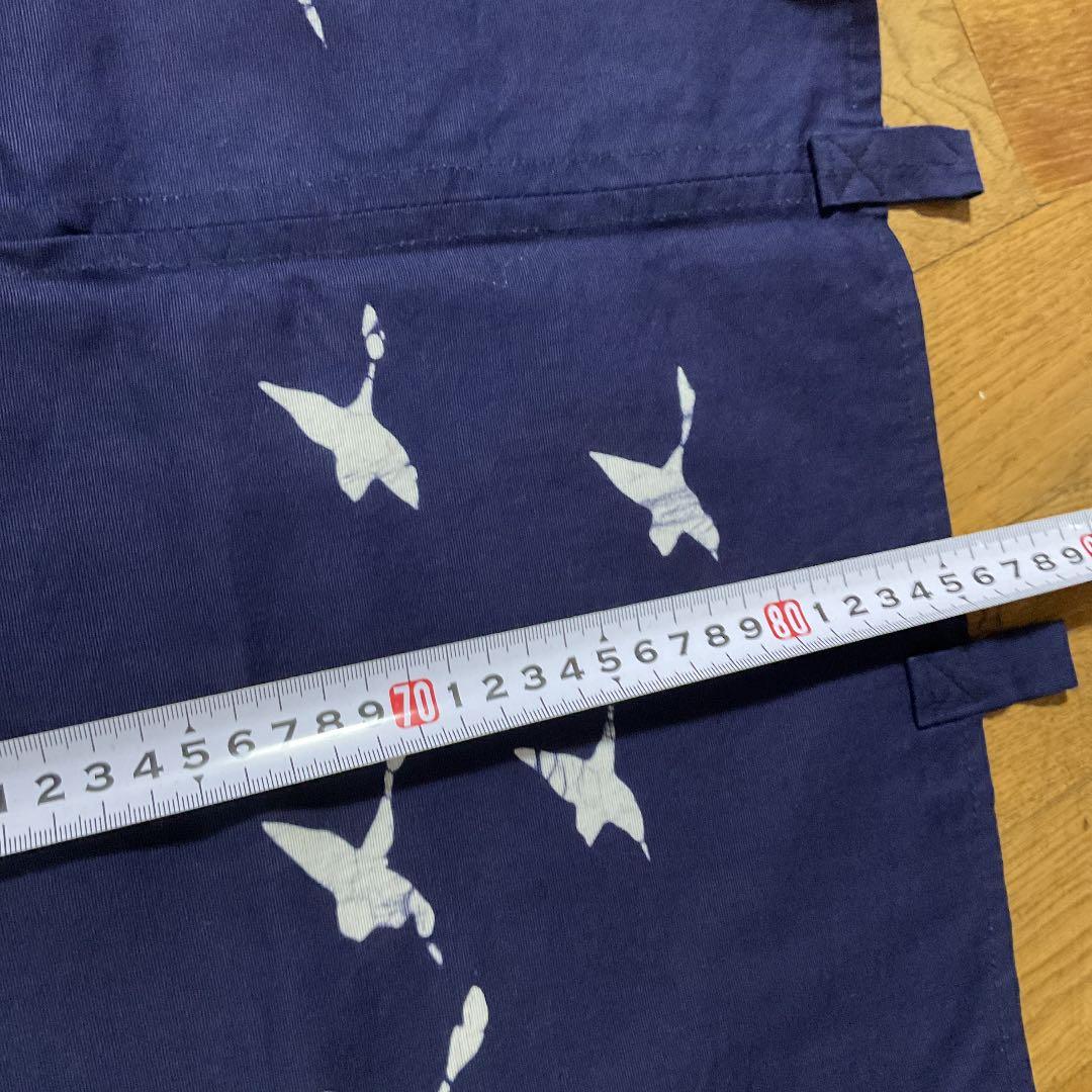 藍染めろうけつ染アップリケ暖簾新品未使用