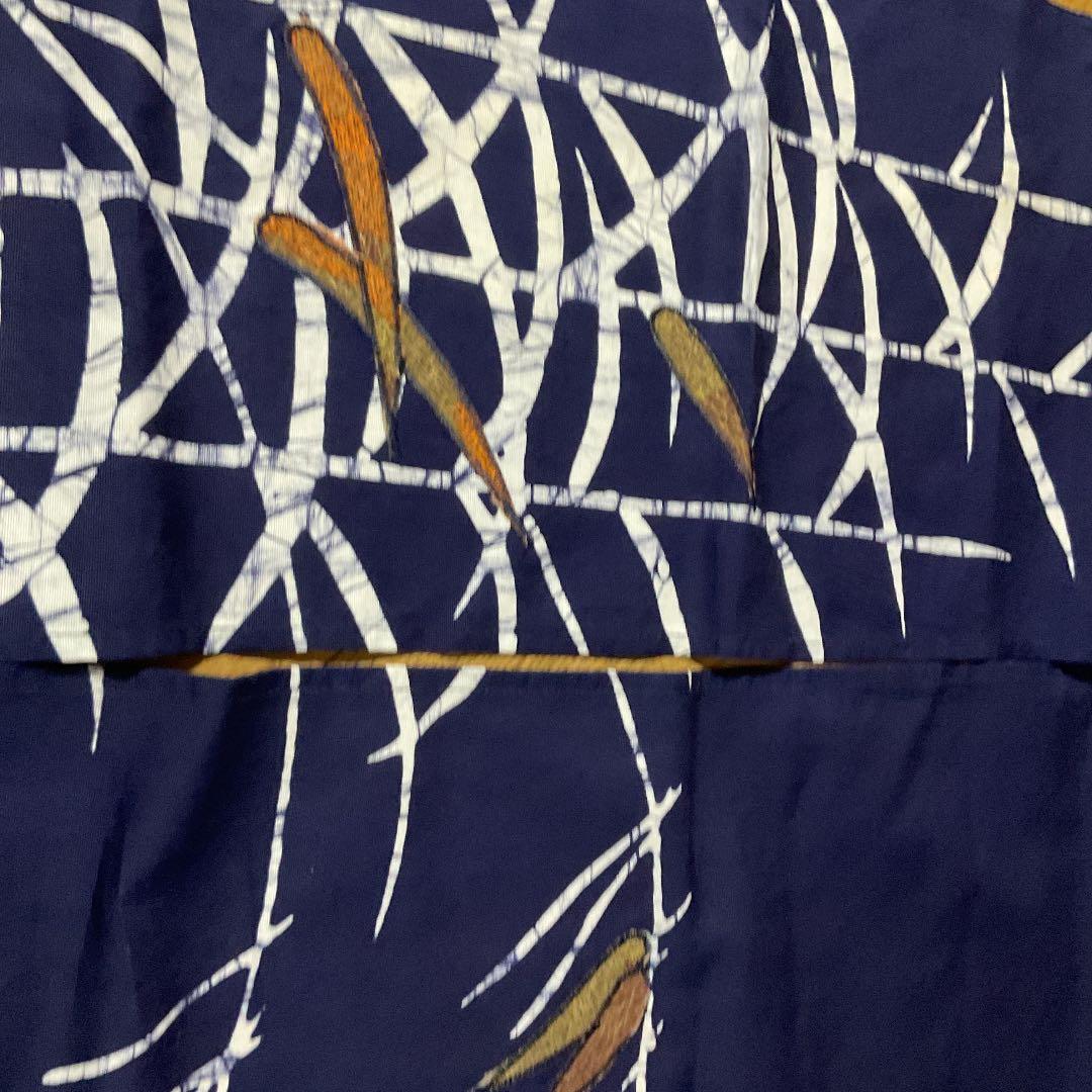 藍染めろうけつ染アップリケ暖簾新品未使用