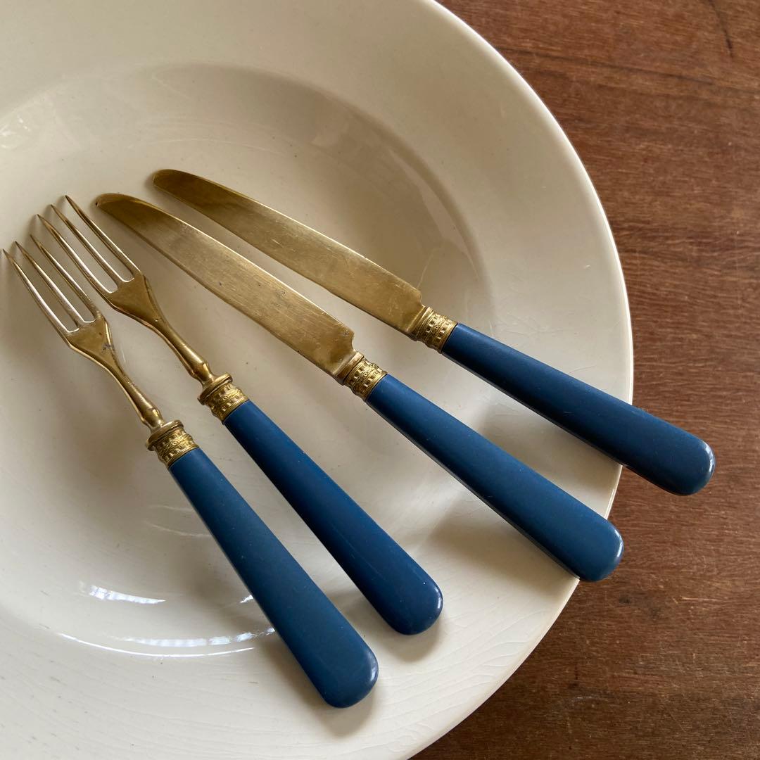 ベークライト　ナイフとフォークセット　フランスアンティーク　a86